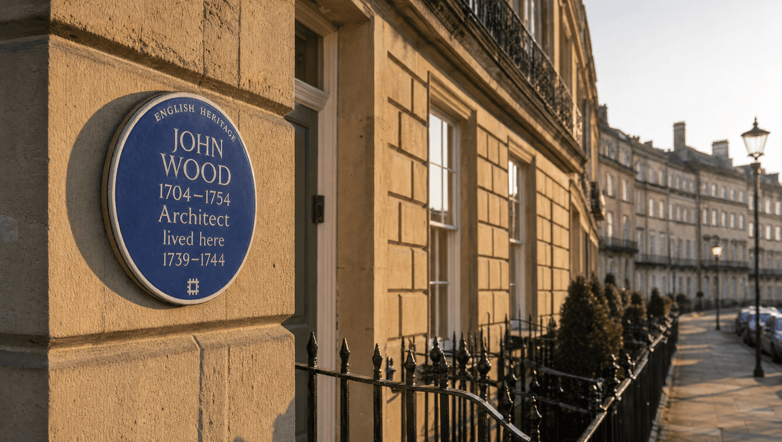Georgian terrace in Bath with an English Heritage blue plaque